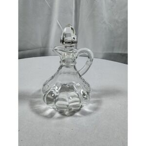 Vintage‎ Imperial Handcrafted Clear Glass Cruet 4" w/Stopper (5") #